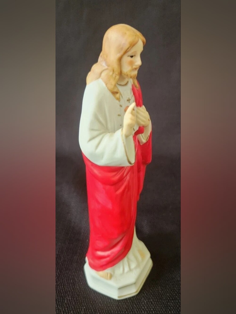 Vintage Roman Inc. Sacred Heart of Jesus 7" Statue Ceramic Figurine Japan - Picture 6 of 11